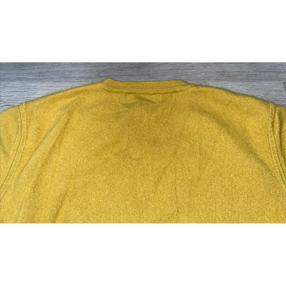 Banana Republic Todd & Duncan 100% Scottish Cashmere Yellow Sweater Mens Size XL - Picture 11 of 11